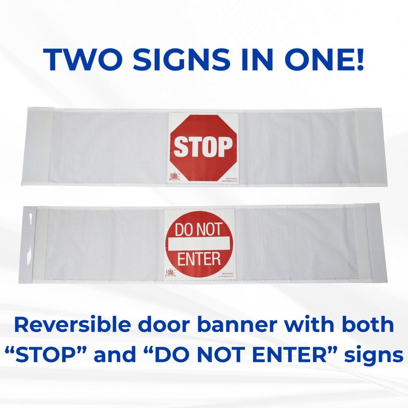 Secure Door Guard Safety Banner, 50" Width - Combination Stop Sign & Do Not Enter Sign - Wandering Prevention Caregiver Aid for Elderly Dementia Patients, Seniors in Nursing Homes, Hospitals - Image 2